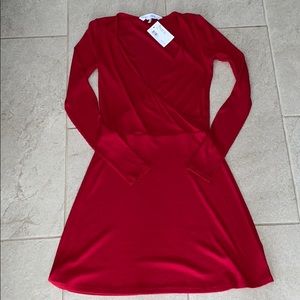 Intermix‎ Red Ribbed Dress